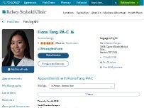 Website Screenshot Fiona Tang, PA-C