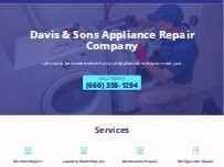 Website Screenshot Davis & Sons Appliance Repair Company