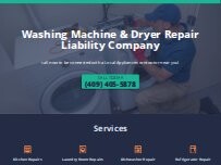 Website Screenshot Washing Machine & Dryer Repair Liability Company