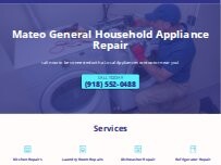 Website Screenshot Mateo General Household Appliance Repair