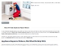 Website Screenshot All State Appliance Repair Woburn