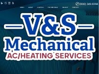 Website Screenshot V&S Ac/Heating Services
