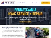Website Screenshot PYK Heating & Cooling