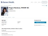 Website Screenshot Megan Mendoza, PMHNP-BC