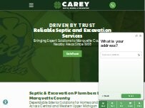 Website Screenshot Carey Septic, Sewer, & Excavating