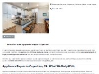 Website Screenshot All State Appliance Repair Cupertino