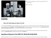 Website Screenshot All State Appliance Repair Fort Mill