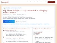 Website Screenshot Pop a Lock Albany Ny