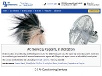 Website Screenshot DS Air Conditioning, Inc.