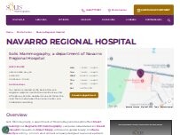 Website Screenshot Solis Mammography, a department of Navarro Regional Hospital