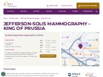 Website Screenshot Jefferson-Solis Mammography - King of Prussia