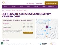 Website Screenshot Jefferson-Solis Mammography - Center One