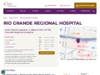 Website Screenshot Solis Mammography, a department of Rio Grande Regional Hospital