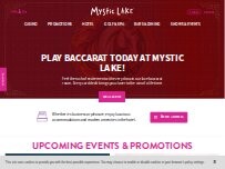 Website Screenshot Mystic Lake Casino Hotel