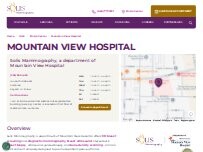 Website Screenshot Solis Mammography, a department of Mountain View Hospital