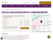 Website Screenshot Solis Mammography Greensboro