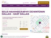 Website Screenshot Solis Mammography Downtown Dallas - East Dallas