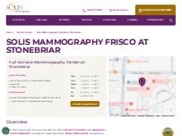 Website Screenshot Solis Mammography Frisco at Stonebriar