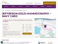 Website Screenshot Jefferson-Solis Mammography - Navy Yard