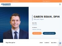 Website Screenshot Garen Ream, DPM, FACFAS