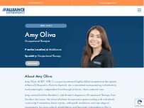 Website Screenshot Amy Oliva, MSOT, OTR/L