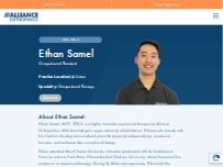 Website Screenshot Ethan Samel, MOT, OTR/L