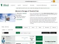 Website Screenshot Absolute Storage of Franklin Park