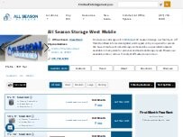 Website Screenshot All Season Storage West Mobile