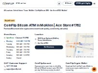 Website Screenshot CoinFlip Bitcoin ATM - Ace Store #1762 (Mcallen)
