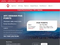 Website Screenshot AFC Urgent Care Denver Five Points