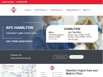 Website Screenshot AFC Urgent Care Hamilton