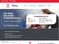 Website Screenshot AFC Urgent Care Bon Secours - Powdersville