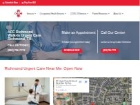 Website Screenshot AFC Urgent Care Richmond Aliana New Territory