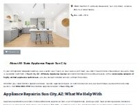 Website Screenshot Sun City Appliance Repair Center