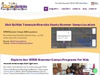 Website Screenshot Club SciKidz Temecula-Riverside County