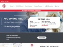 Website Screenshot AFC Urgent Care Spring Hill