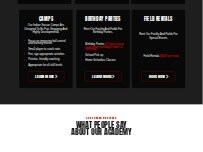 Website Screenshot Panther Soccer