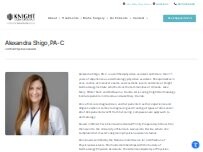 Website Screenshot Alexandra Shigo, PA-C