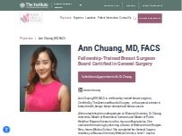 Website Screenshot Ann Chuang, MD, MPH, FACS