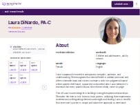 Website Screenshot Laura DiNardo, PA-C - Psychiatric Clinician | Mindpath Health