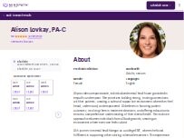 Website Screenshot Alison Lovkay, PA-C - Psychiatric Clinician | Mindpath Health