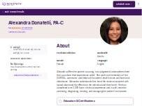 Website Screenshot Alexandra Donatelli, PA-C - Psychiatric Clinician | Mindpath Health