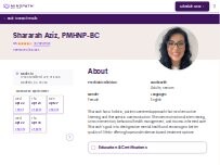 Website Screenshot Shararah Aziz, PMHNP-BC - Psychiatric Clinician | Mindpath Health