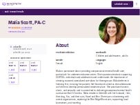 Website Screenshot Malia Scott, PA-C - Psychiatric Clinician | Mindpath Health