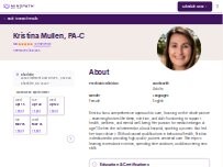 Website Screenshot Kristina Mullen, PA-C - Psychiatric Clinician | Mindpath Health