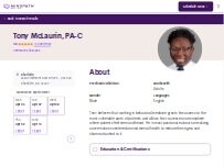 Website Screenshot Tony McLaurin, PA-C - Psychiatric Clinician | Mindpath Health