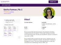 Website Screenshot Davita Forman, PA-C - Psychiatric Clinician | Mindpath Health