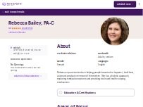 Website Screenshot Rebecca Bailey, PA-C - Psychiatric Clinician | Mindpath Health