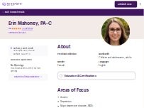 Website Screenshot Erin Mahoney, PA-C - Psychiatric Clinician | Mindpath Health