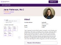 Website Screenshot Jasey Patterson, PA-C - Psychiatric Clinician | Mindpath Health